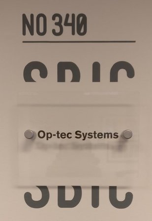 Op-tec Systems company name plate